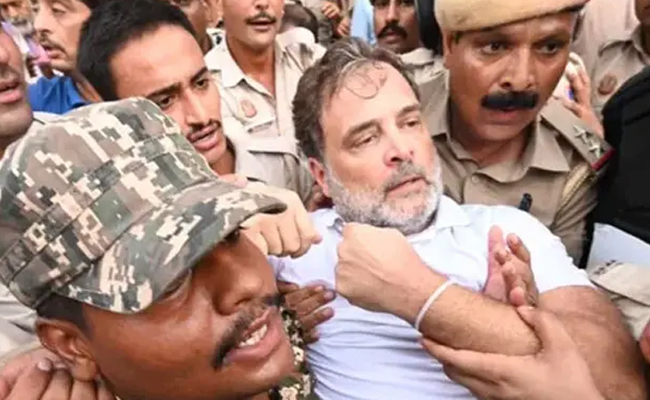 নয়াদিল্লিতে বিক্ষোভে গিয়ে ফের আটক রাহুল-প্রিয়াঙ্কা