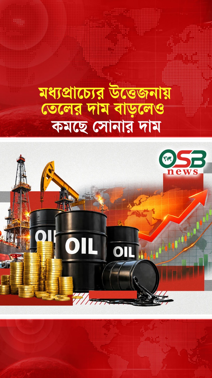 বিশ্ববাজারে তেলের দাম চড়া, সোনার দামে ভাটার কারণ কী